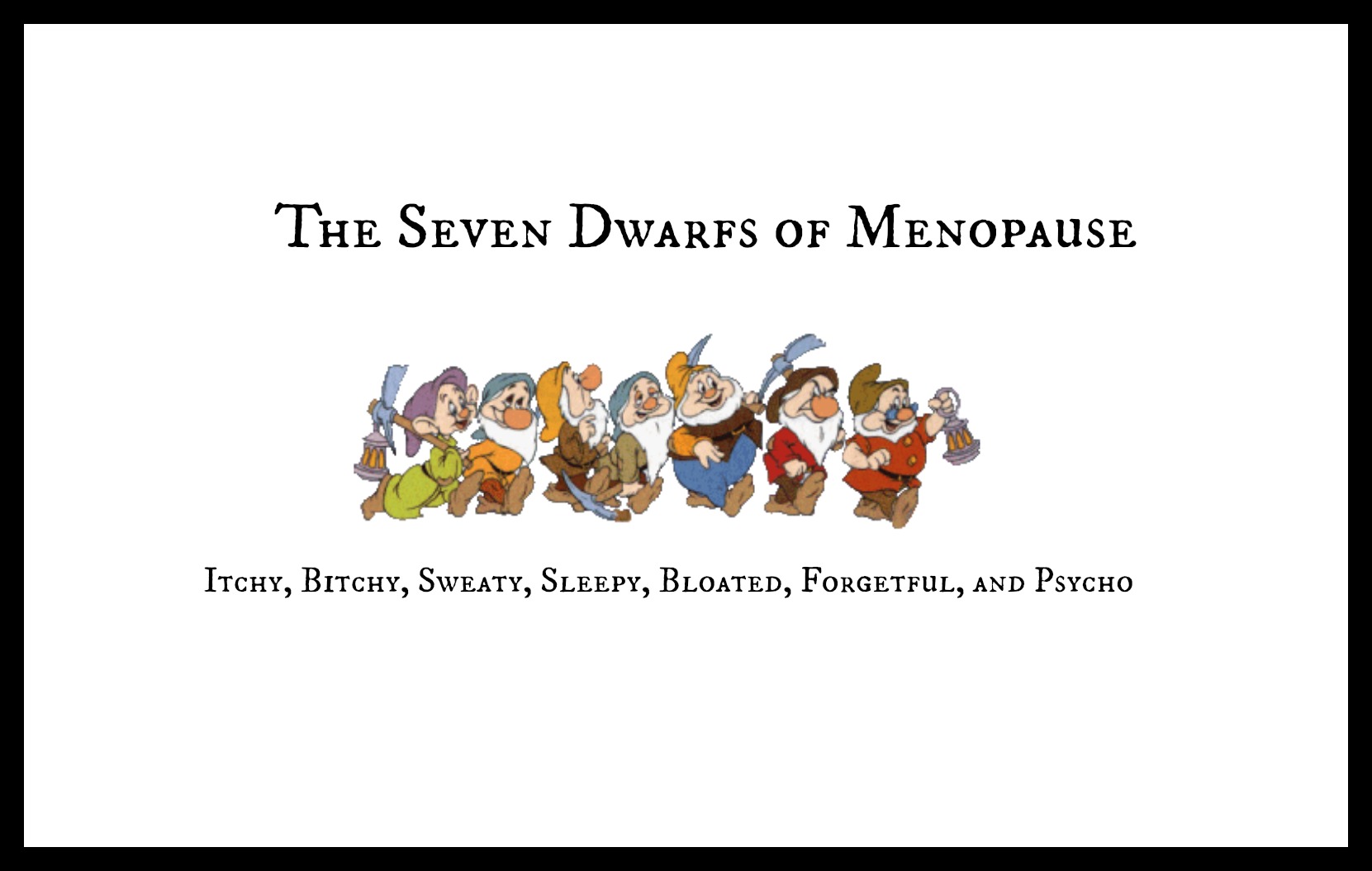 Seven Menopause Symptoms Cartoon